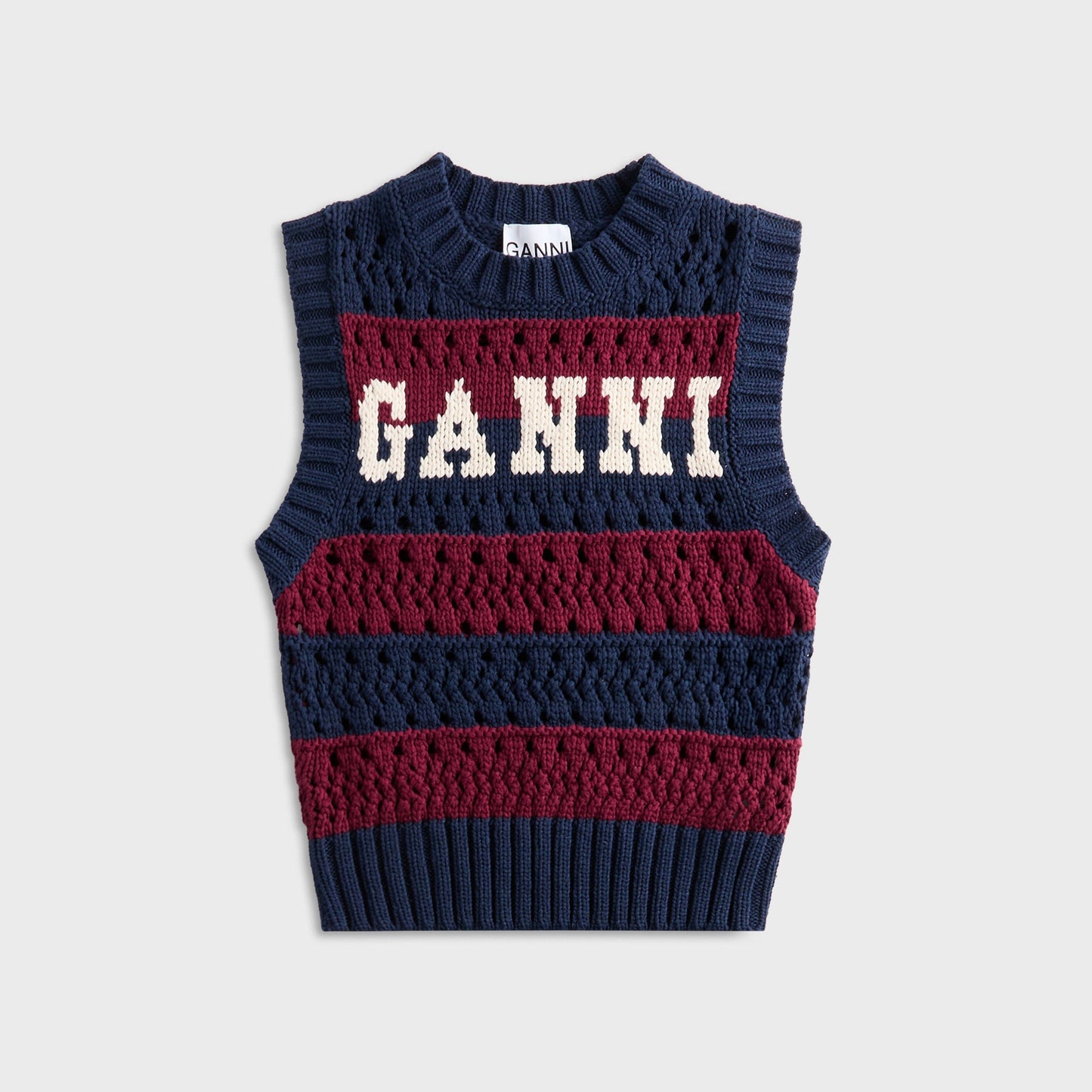 Women Kith Ganni Cotton Mix Striped Vest - Multicolor