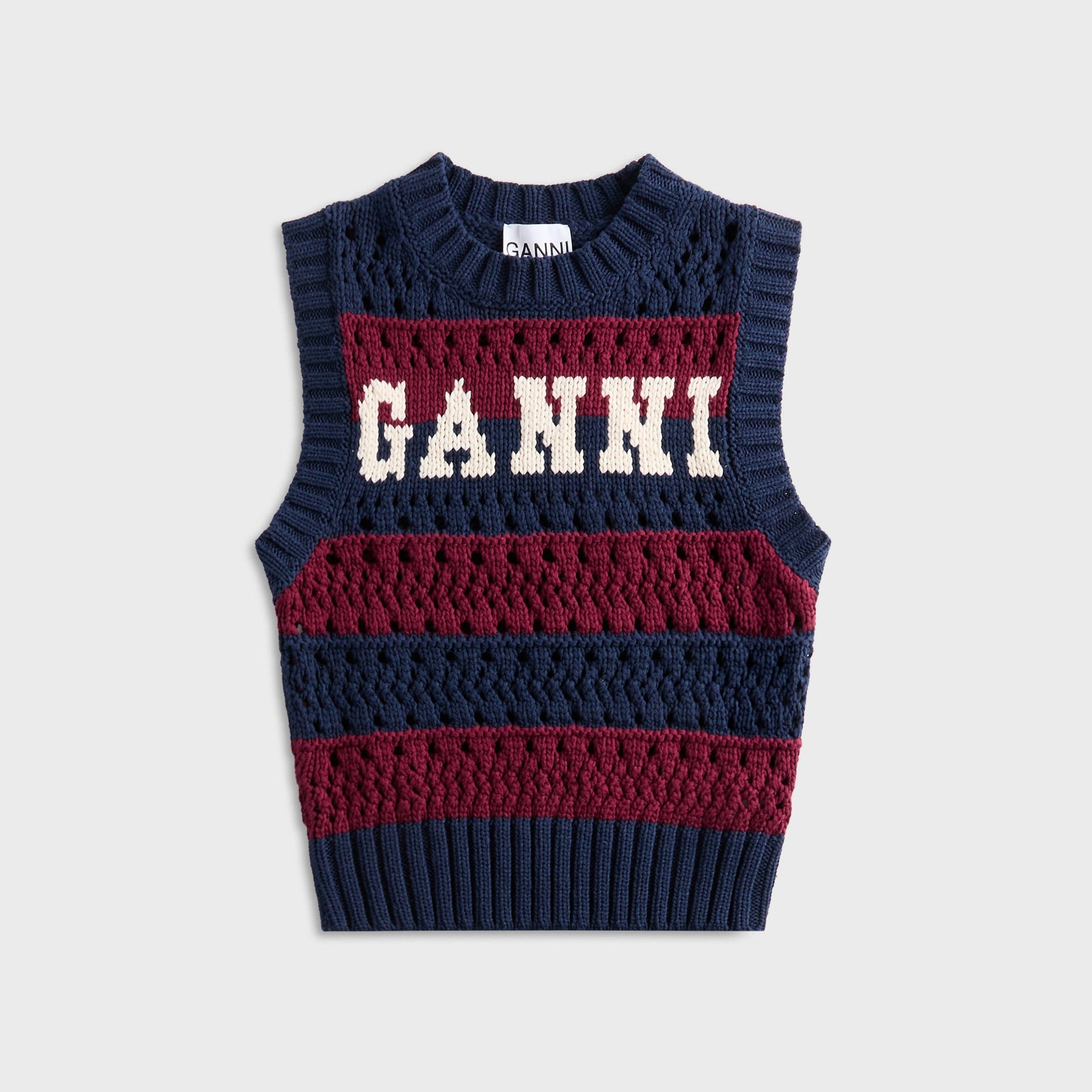 Women Kith Ganni Cotton Mix Striped Vest - Multicolor