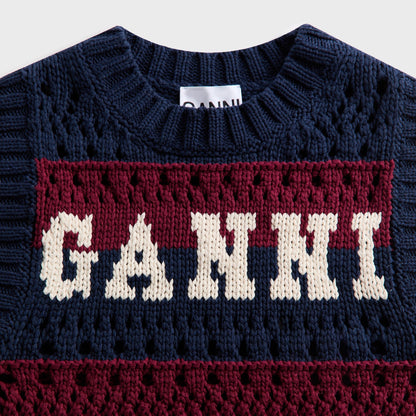 Women Kith Ganni Cotton Mix Striped Vest - Multicolor