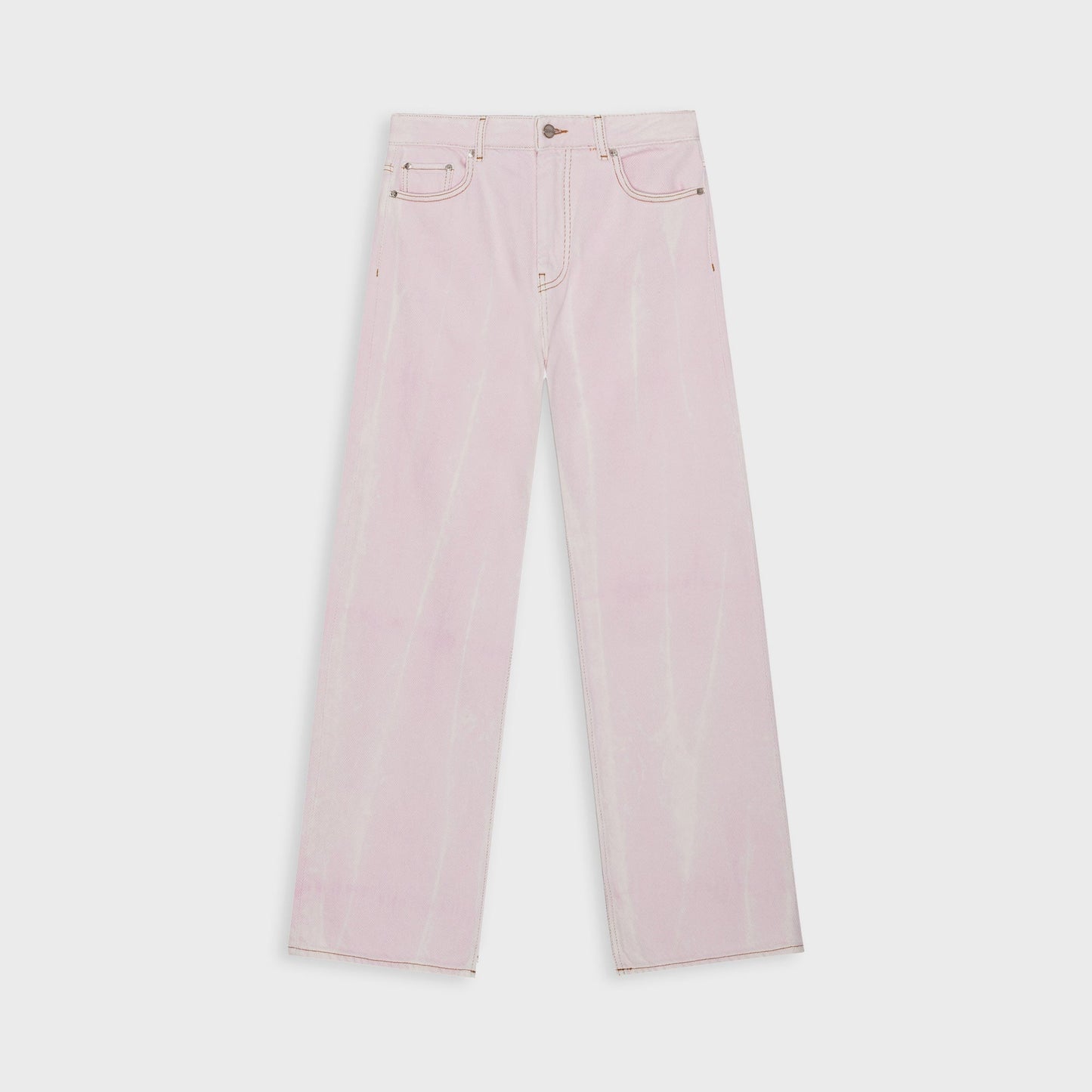 Women Kith Ganni Overdyed Heavy Denim Izey Pant - Chalk Pink