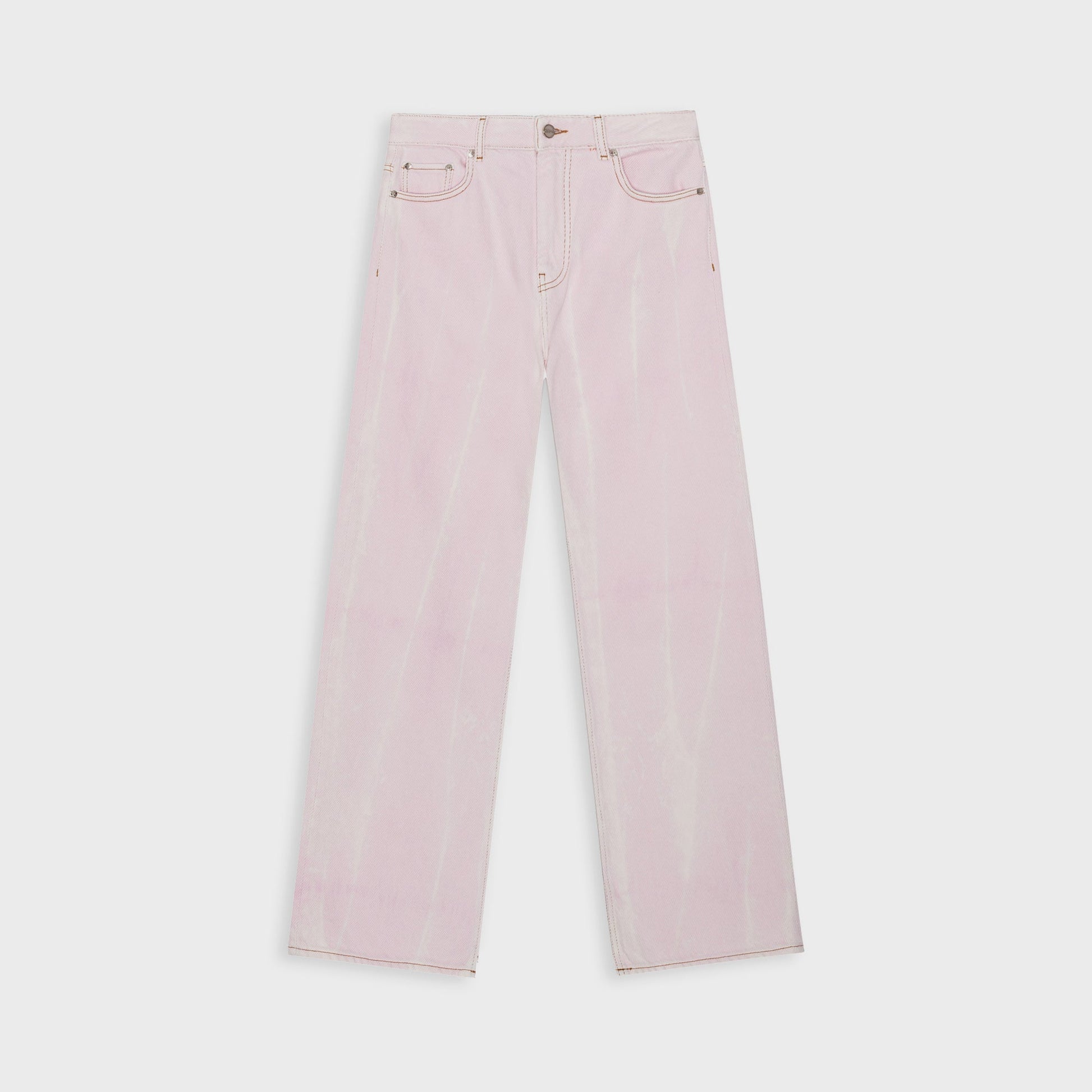 Women Kith Ganni Overdyed Heavy Denim Izey Pant - Chalk Pink