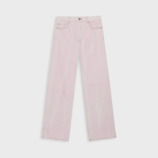Women Kith Ganni Overdyed Heavy Denim Izey Pant - Chalk Pink