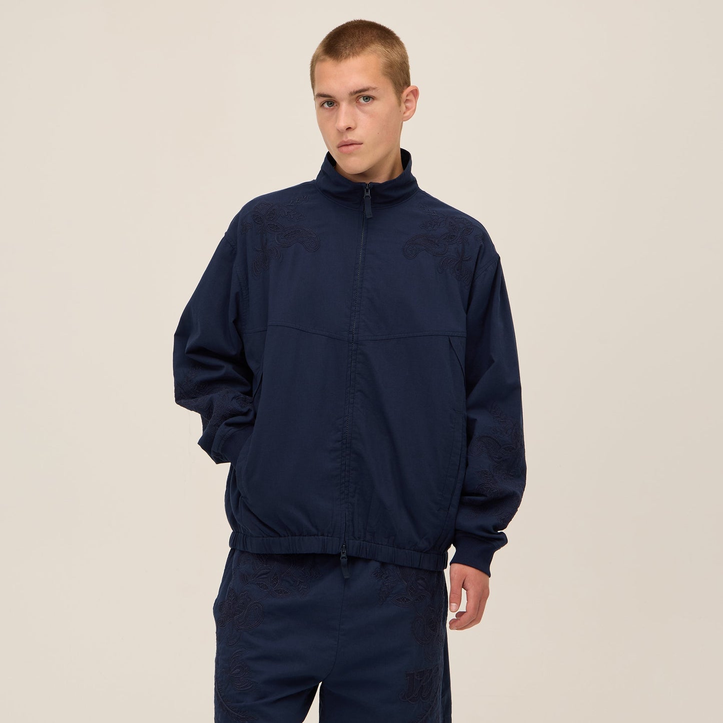 Men Kith Kith for Wilson Embroidered Mesh Track Jacket - Nocturnal