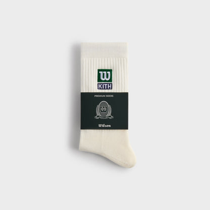 Men|Women Kith Kith for Wilson Logo Crew Socks - White