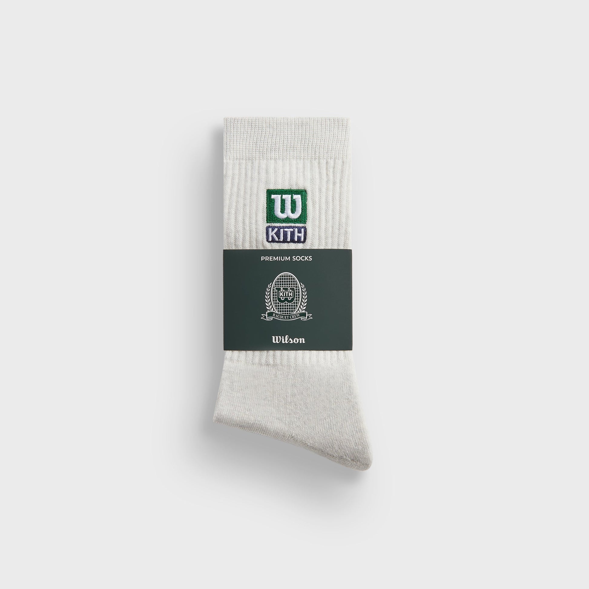 Men|Women Kith Kith for Wilson Logo Crew Socks - Light Heather Grey