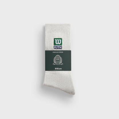 Men|Women Kith Kith for Wilson Logo Crew Socks - Light Heather Grey