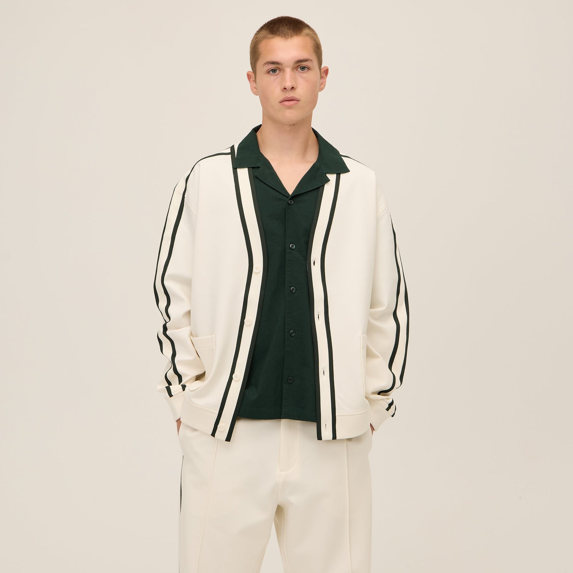 Men Kith Kith for Wilson Track Cardigan - Sandrift