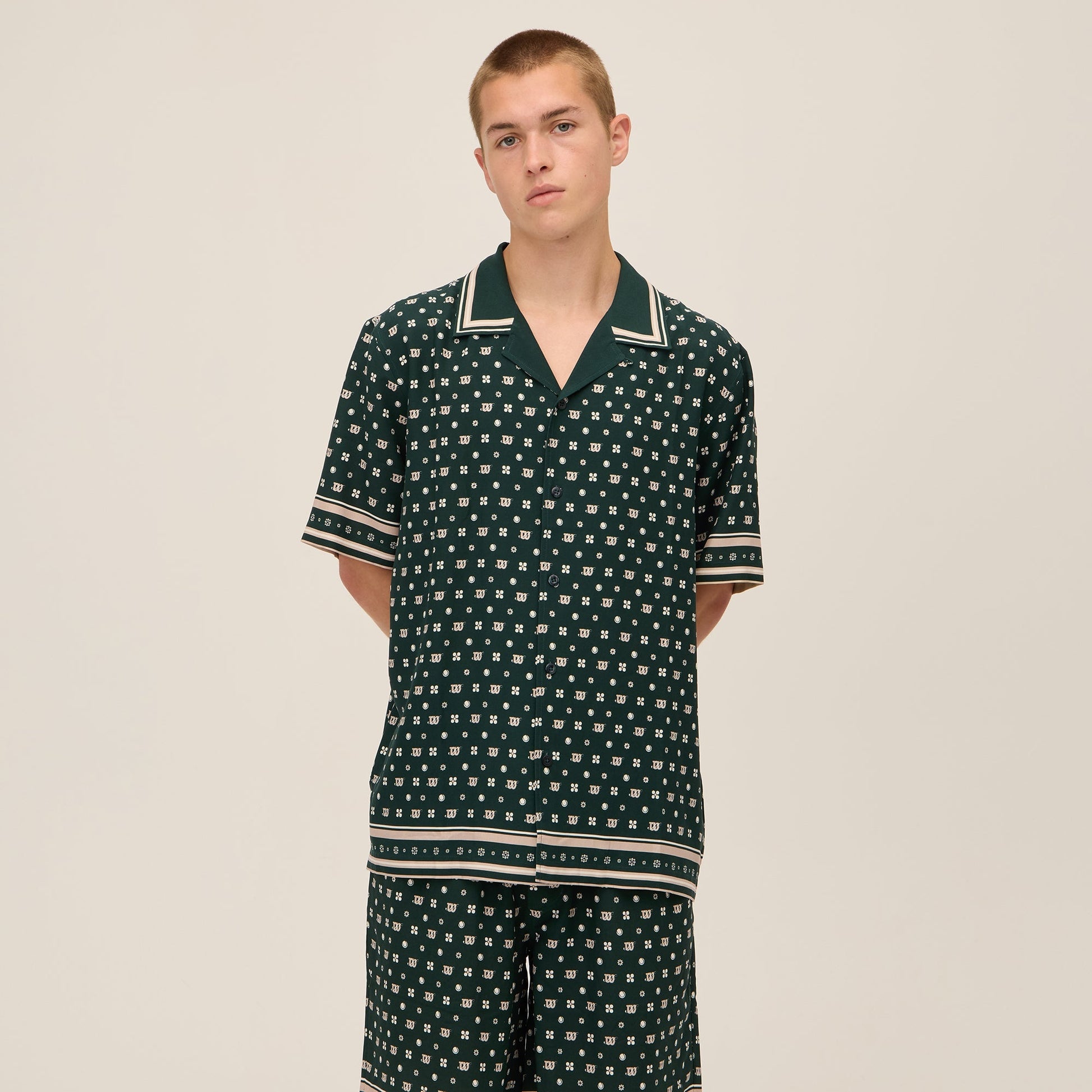 Men Kith Kith for Wilson Silk Lyocell Thompson Camp Collar Shirt - Stadium