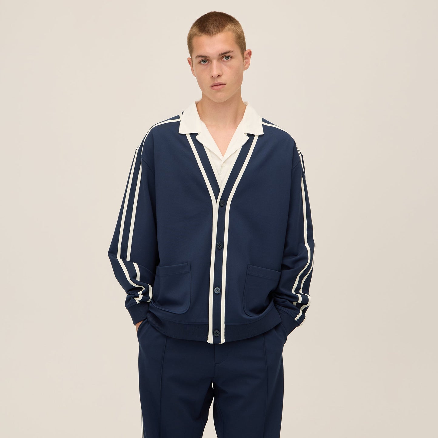 Men Kith Kith for Wilson Track Cardigan - Nocturnal