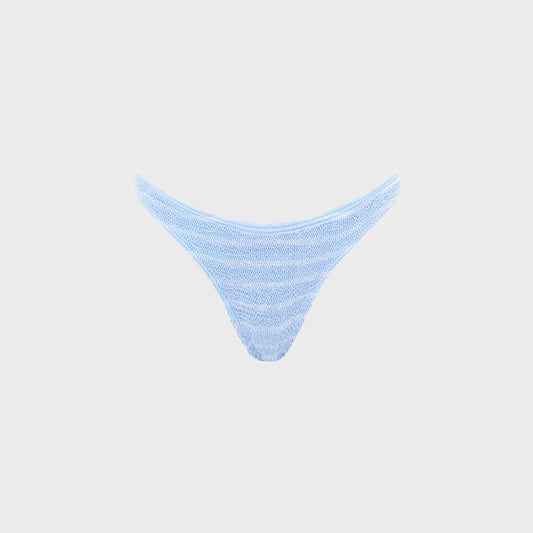 Women Kith Bond Eye Sign Brief Bikini Bottom - Powder Blue Stripe