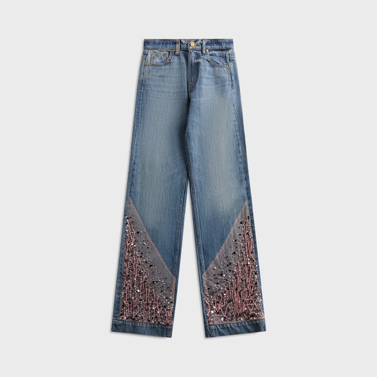 Women Kith Asta Resort Helena Hand Beaded Jean - Bon Bon Pink