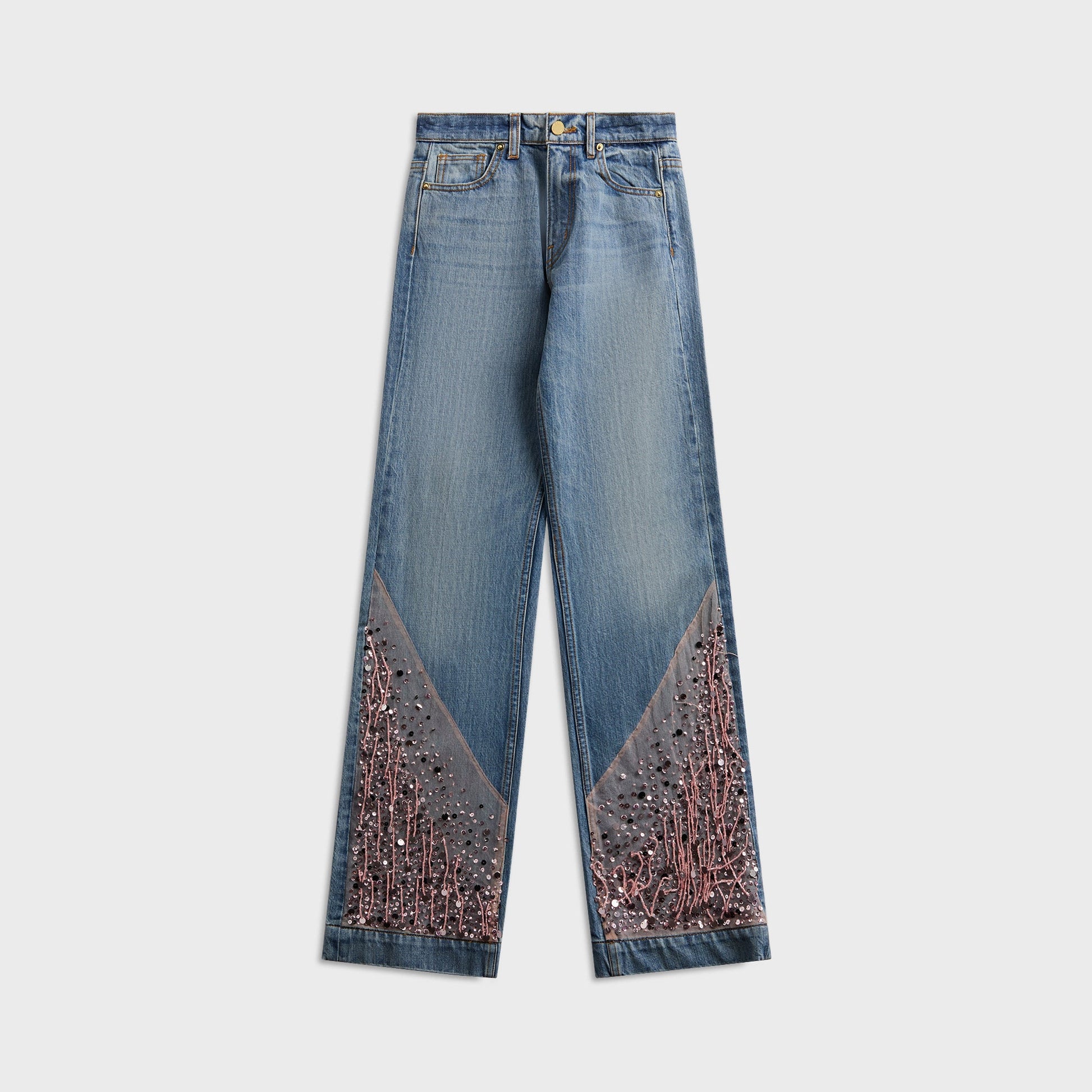 Women Kith Asta Resort Helena Hand Beaded Jean - Bon Bon Pink