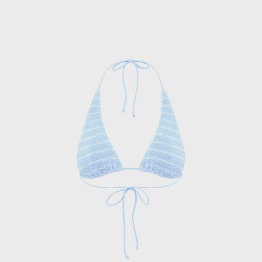 Women Kith Bond Eye Sofie Triangle Bikini Top - Powder Blue Stripe