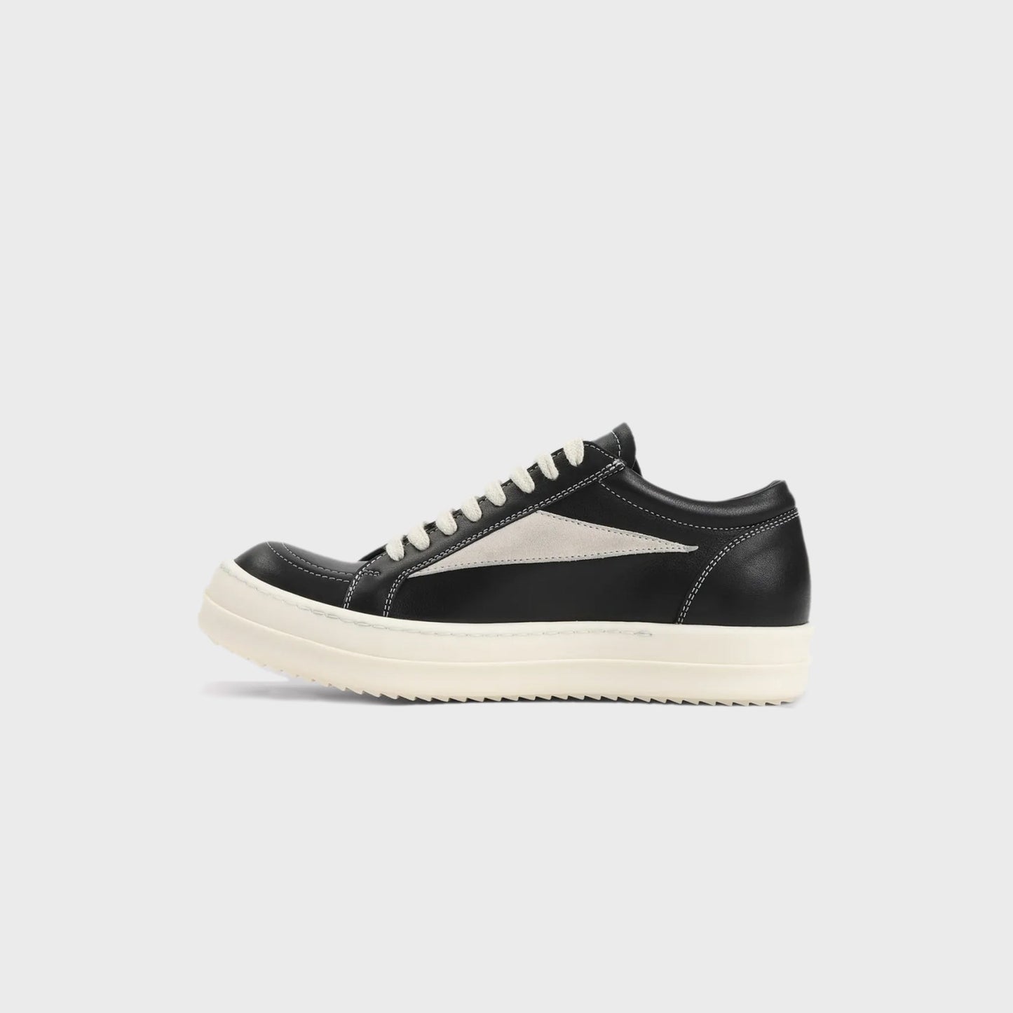 Men Kith Rick Owens Vintage Sneakers Scarpe In Pelle - / Black / Milk / Milk