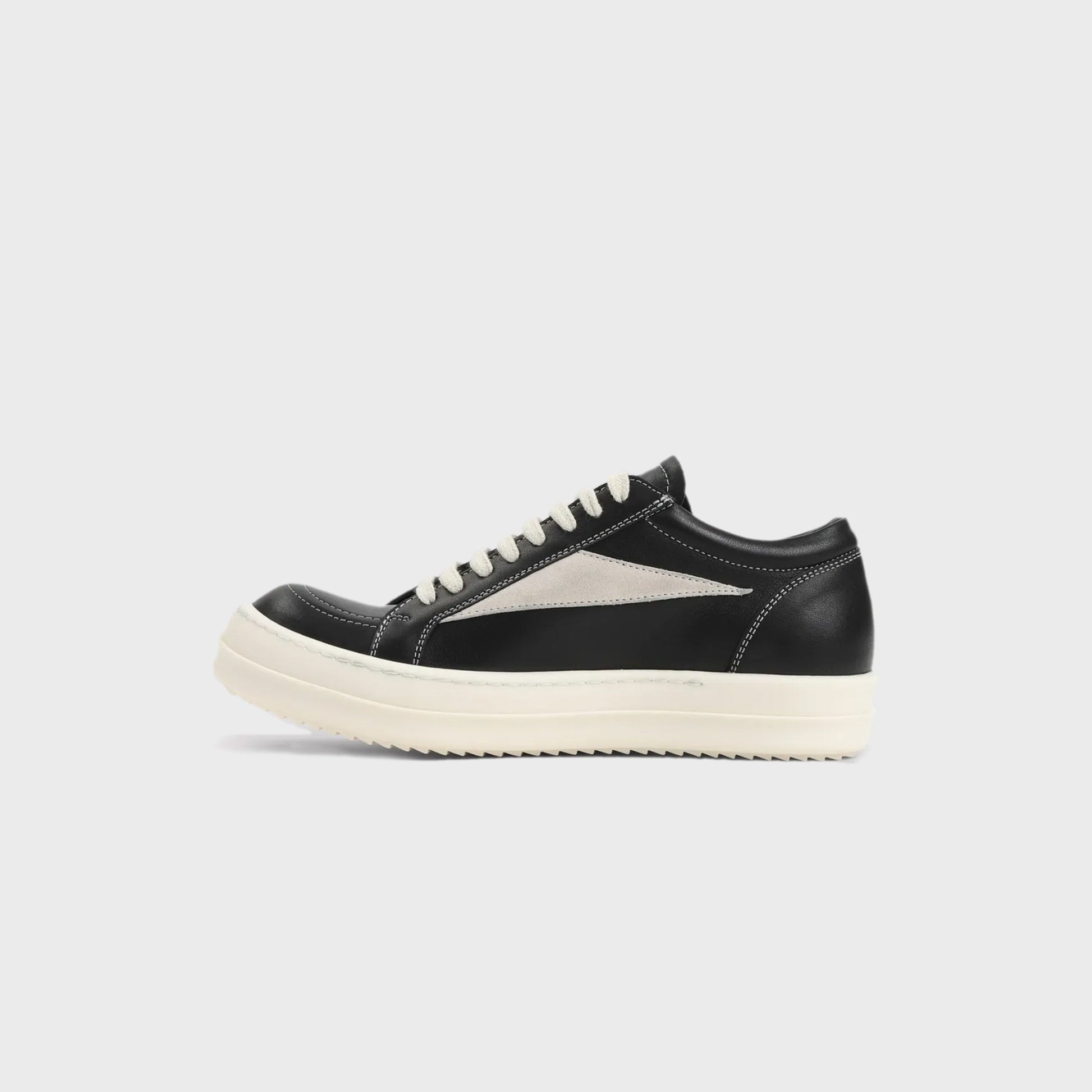 Men Kith Rick Owens Vintage Sneakers Scarpe In Pelle - / Black / Milk / Milk