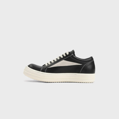 Men Kith Rick Owens Vintage Sneakers Scarpe In Pelle - / Black / Milk / Milk