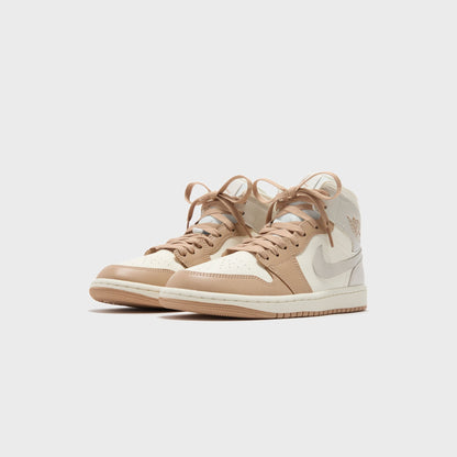 Women Kith Jordan Air Jordan 1 Mid - Pale Ivory / Light Orewood Brown / Hemp / Sa