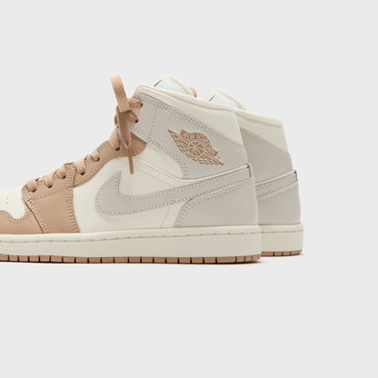 Women Kith Jordan Air Jordan 1 Mid - Pale Ivory / Light Orewood Brown / Hemp / Sa