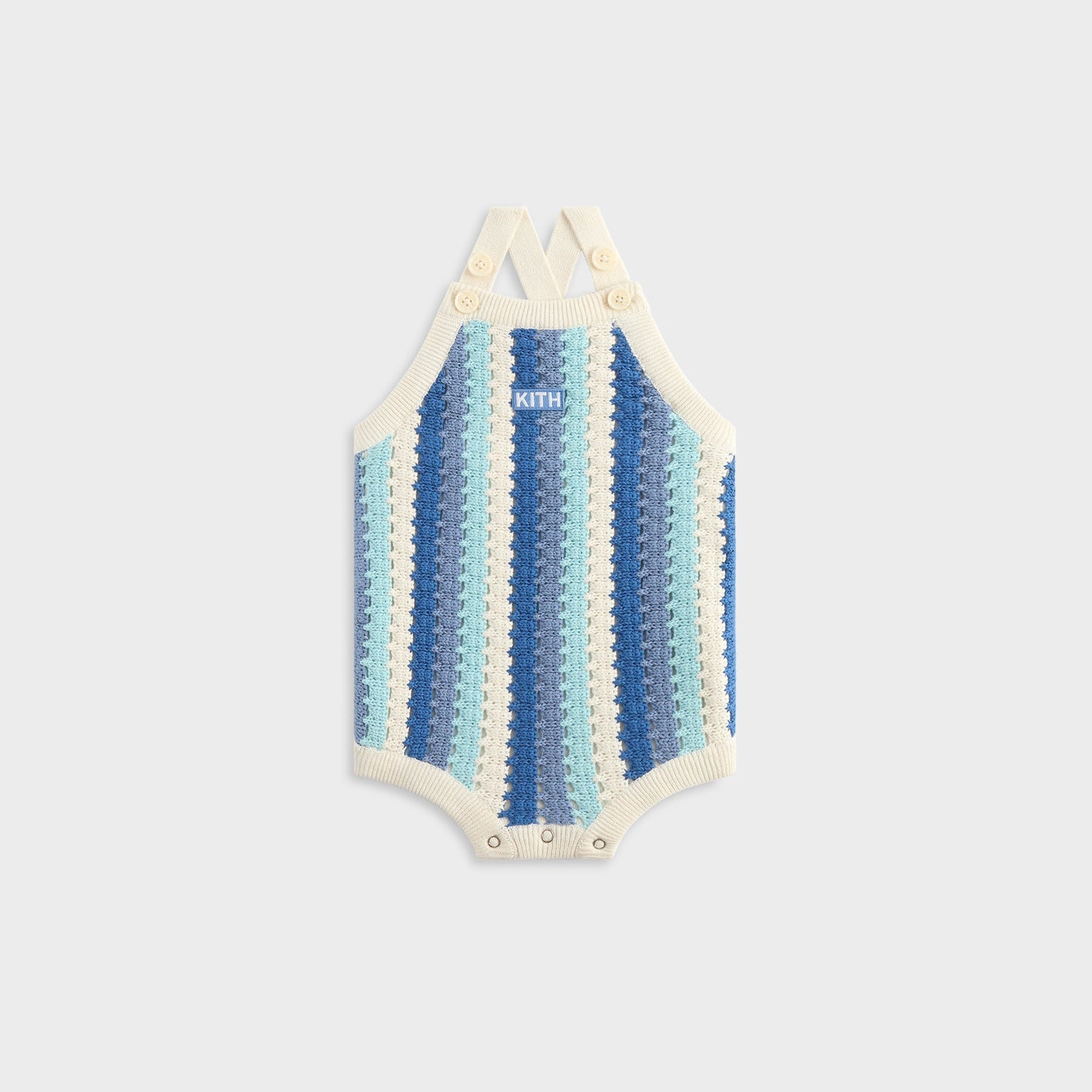 Kids Kith Kith Baby Open Knit Romper - Blue Skies