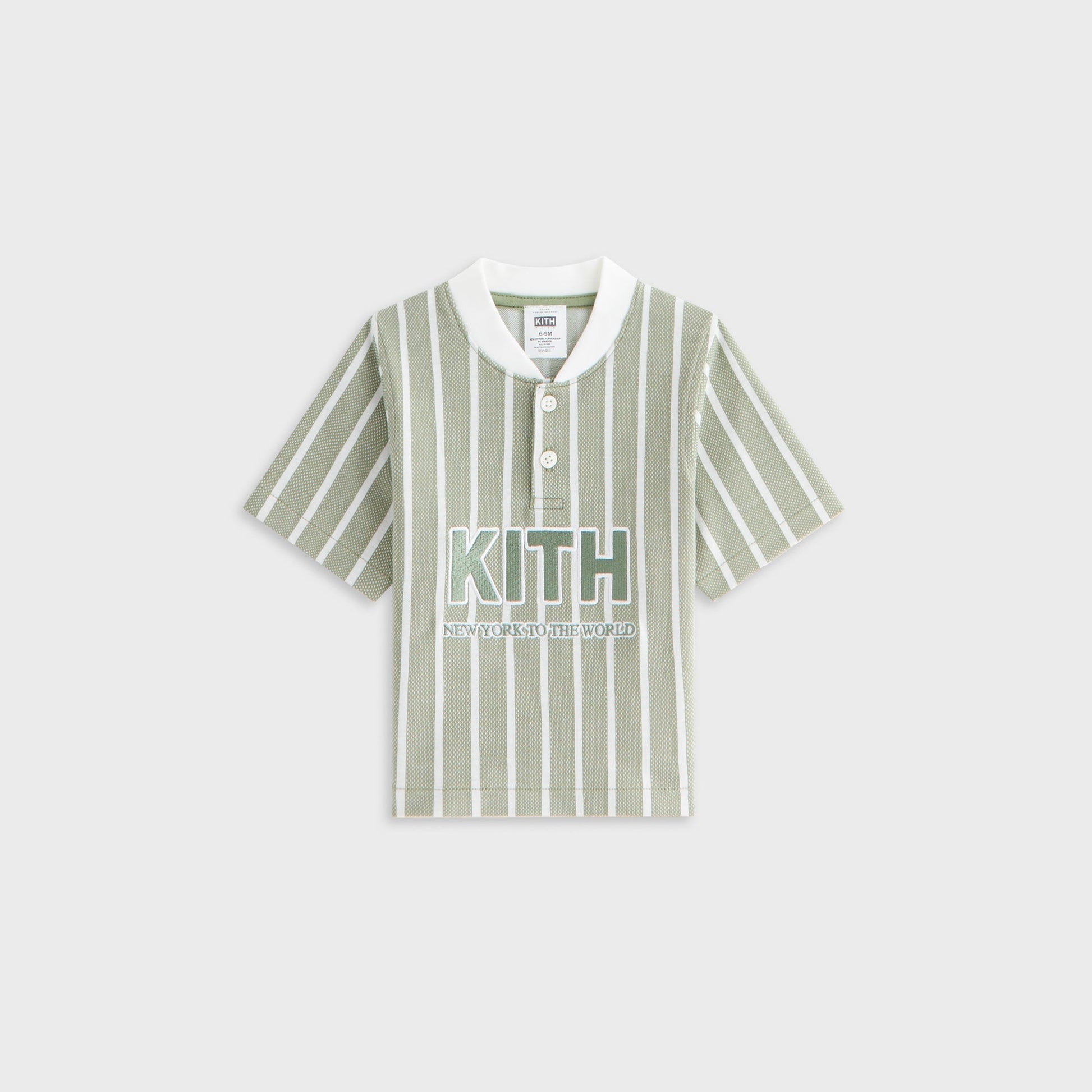 Kids Kith Kith Baby Birdseye Pearson Henley Pullover - Spear