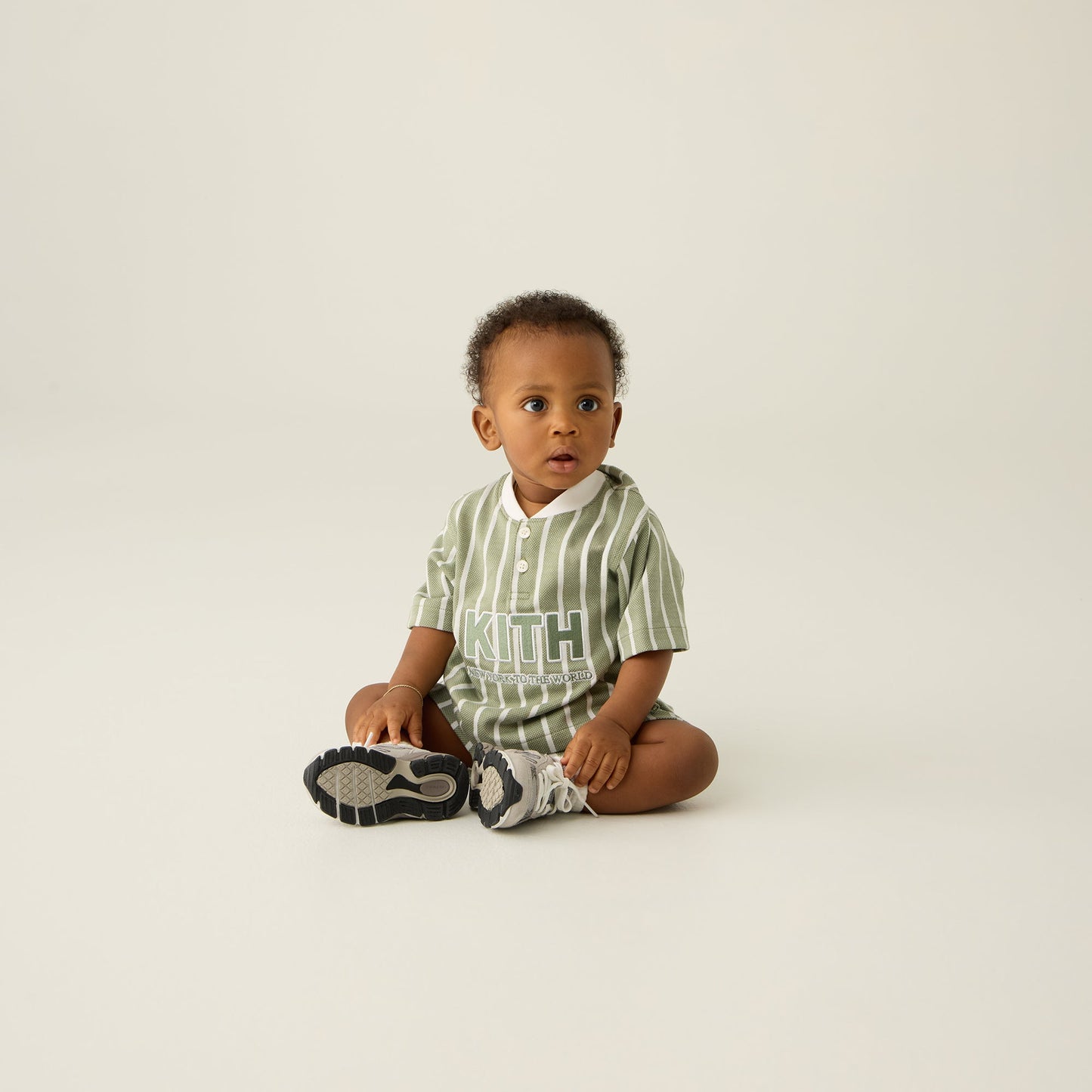 Kids Kith Kith Baby Birdseye Pearson Henley Pullover - Spear