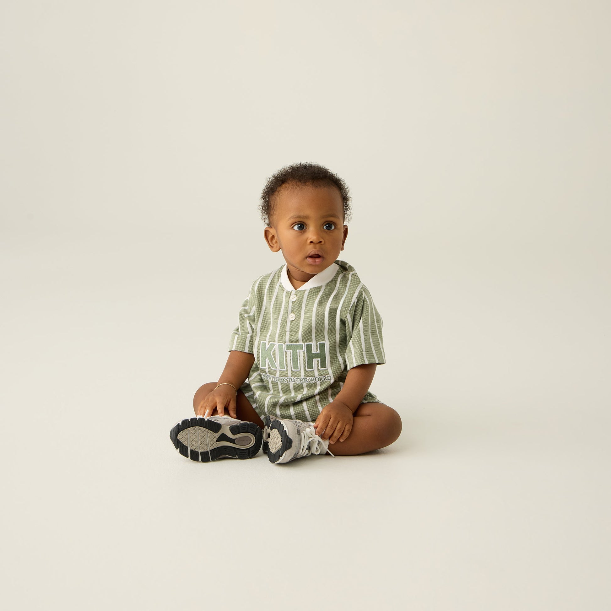 Kids Kith Kith Baby Birdseye Pearson Henley Pullover - Spear
