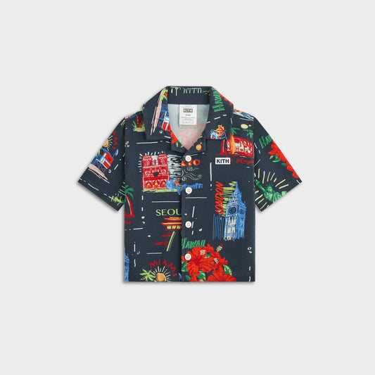 Kids Kith Kith Baby Souvenir Stamp Thompson Camp Shirt - Nocturnal
