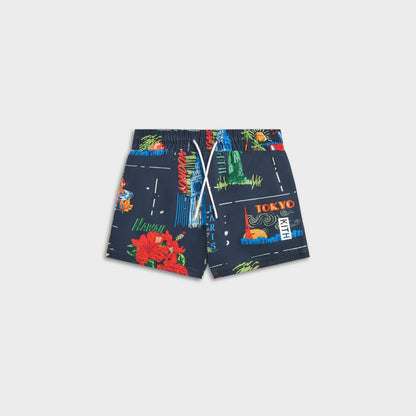 Kids Kith Kith Baby Souvenir Stamp Kai Swim Trunk - Nocturnal