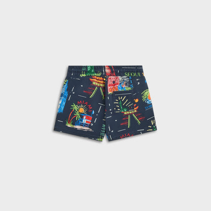 Kids Kith Kith Baby Souvenir Stamp Kai Swim Trunk - Nocturnal