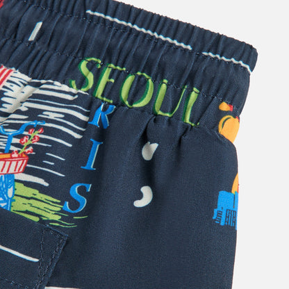 Kids Kith Kith Baby Souvenir Stamp Kai Swim Trunk - Nocturnal