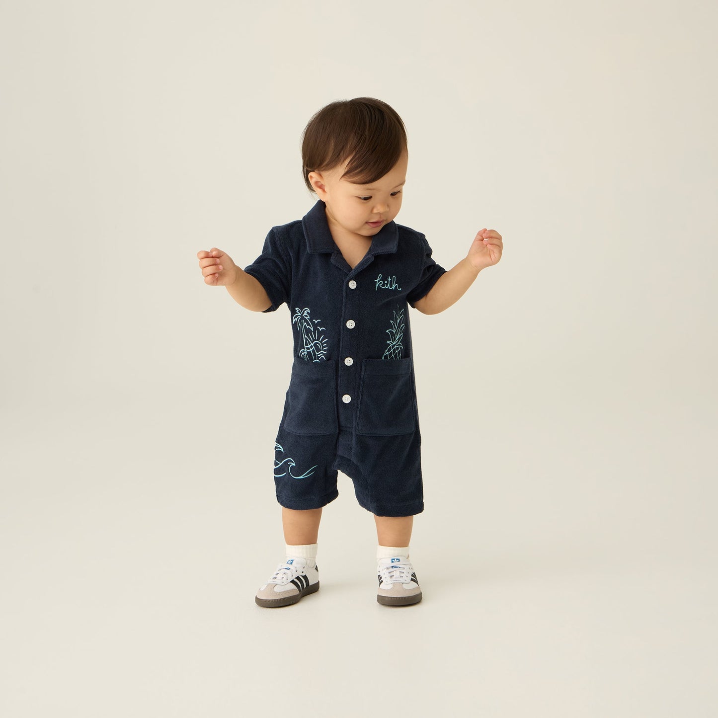 Kids Kith Kith Baby Novelty Terry Belmont Coverall - Nocturnal