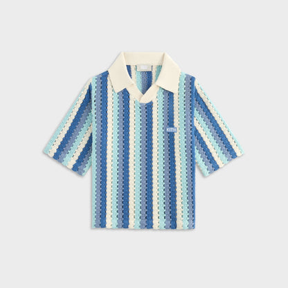 Kids Kith Kith Kids Open Knit Pullover Polo - Blue Skies