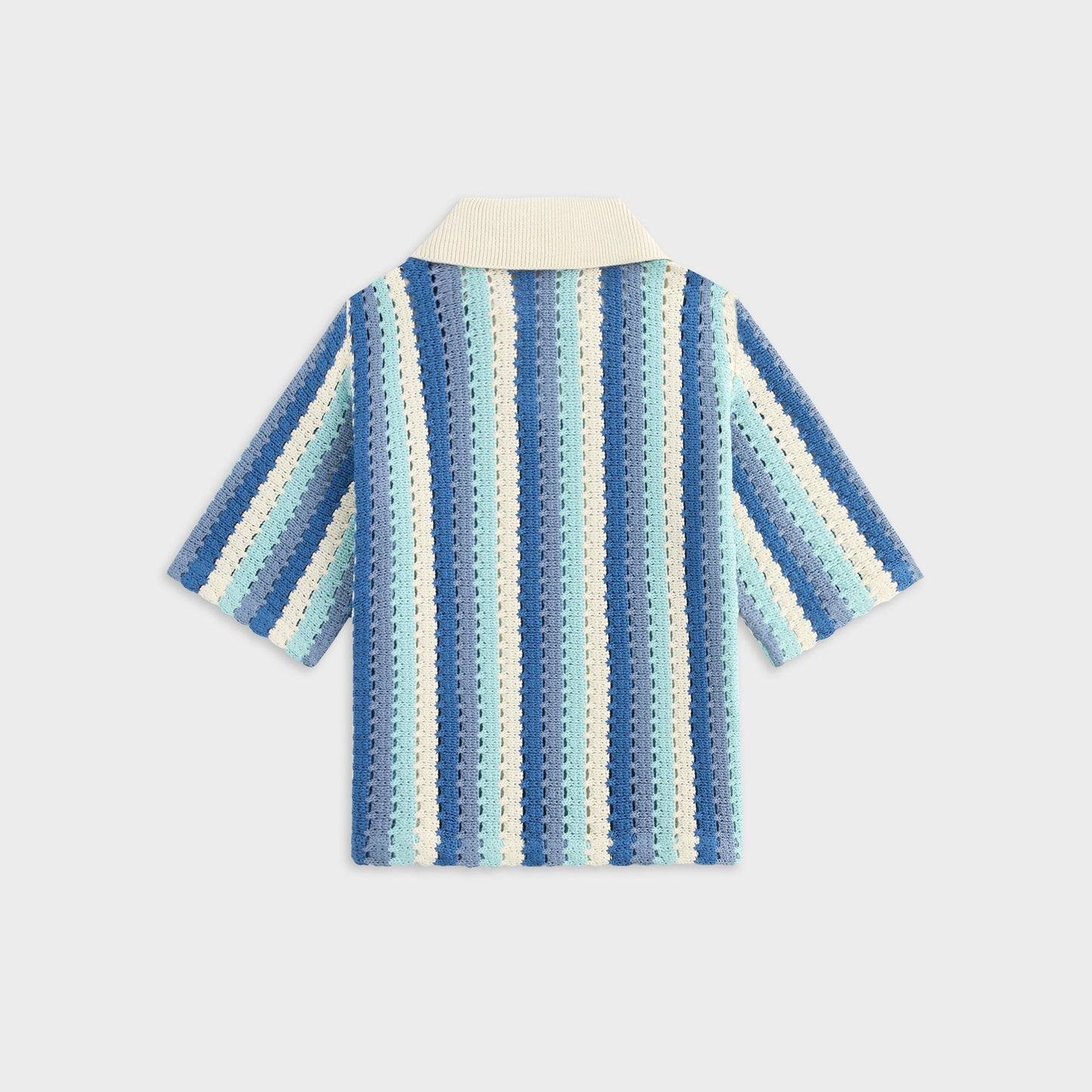 Kids Kith Kith Kids Open Knit Pullover Polo - Blue Skies