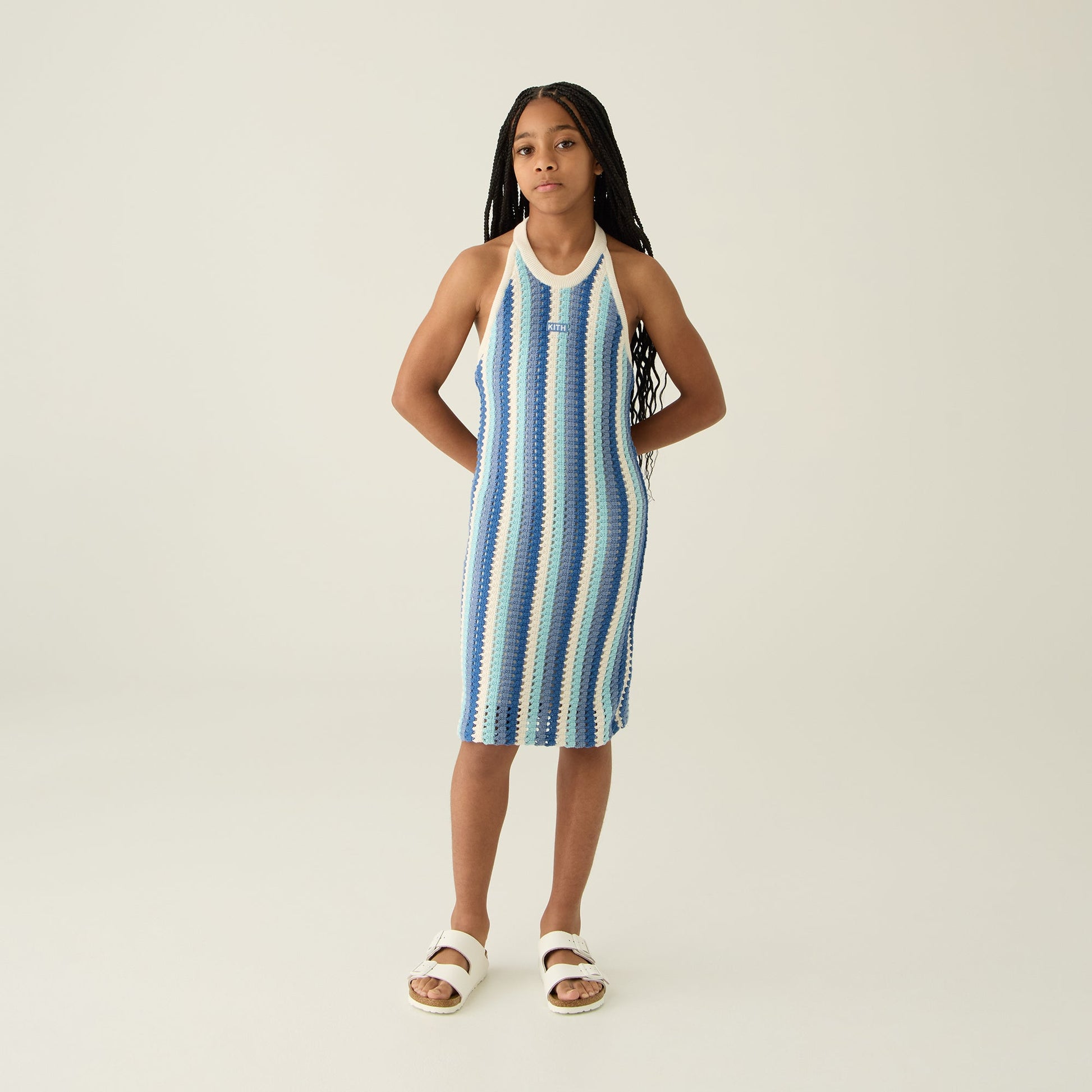 Kids Kith Kith Kids Open Knit Rivera Dress - Blue Skies
