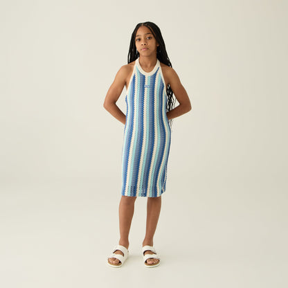 Kids Kith Kith Kids Open Knit Rivera Dress - Blue Skies