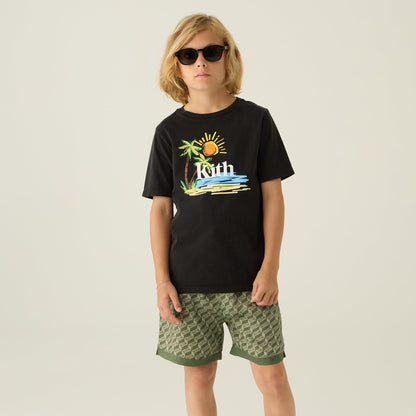 Kids Kith Kith Kids Summer Serif Vintage Tee - Black