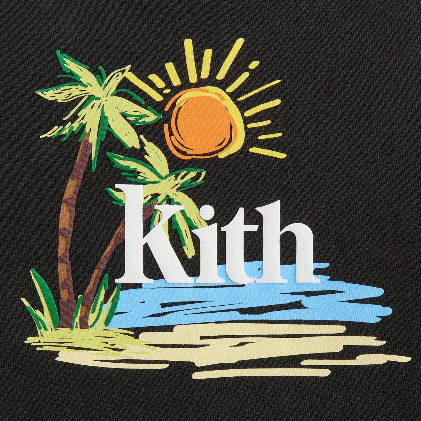 Kids Kith Kith Kids Summer Serif Vintage Tee - Black