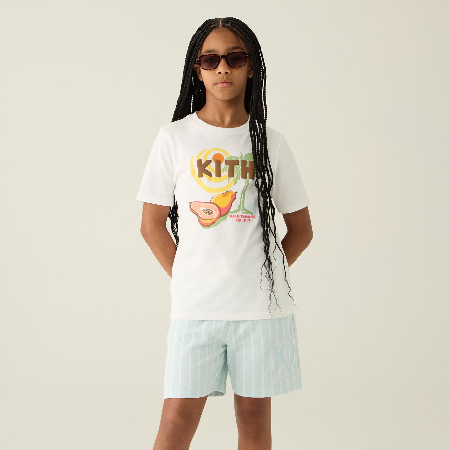Kids Kith Kith Kids Palm Paradise Vacation Tee - White