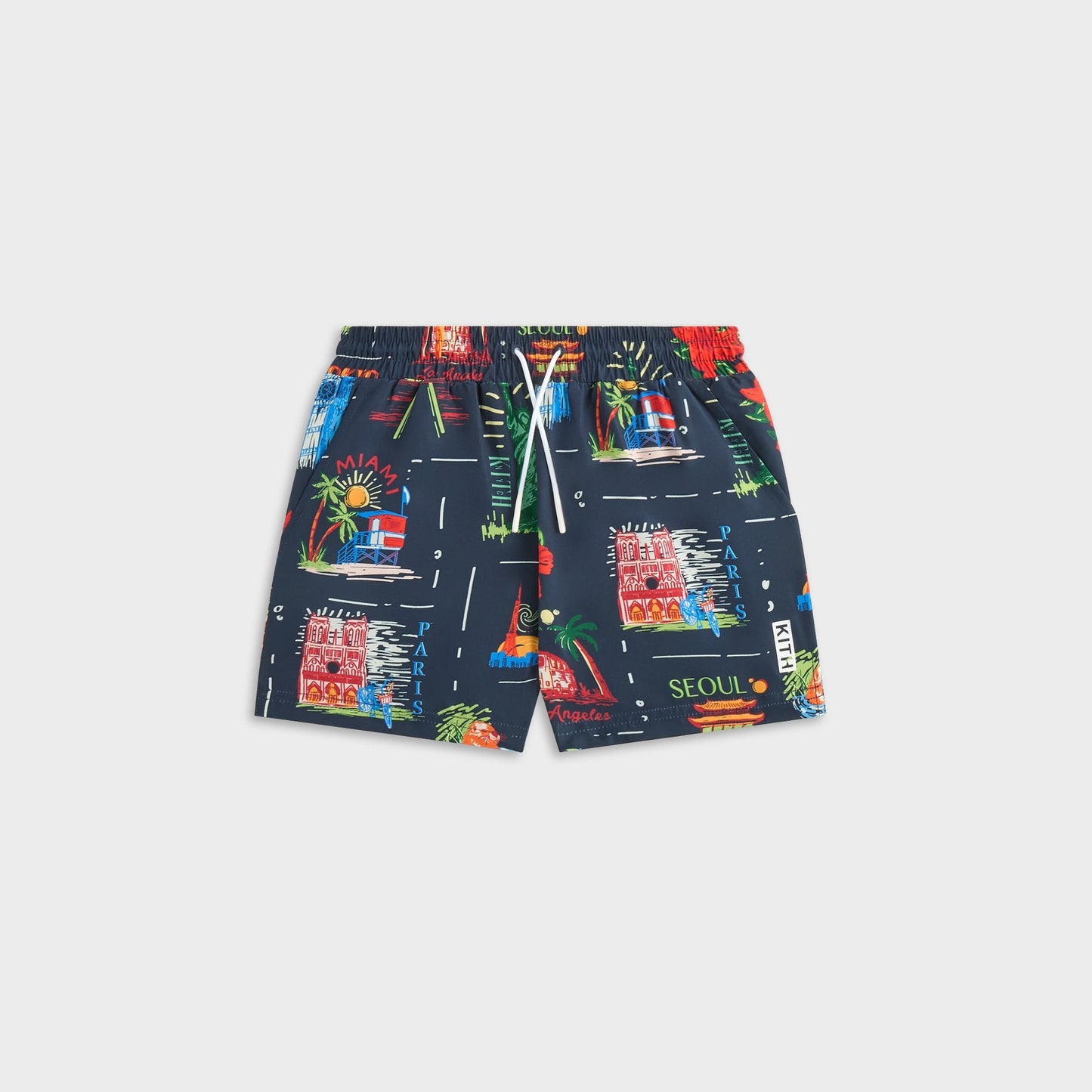 Kids Kith Kith Kids Souvenir Stamp Kai Swim Trunk - Nocturnal