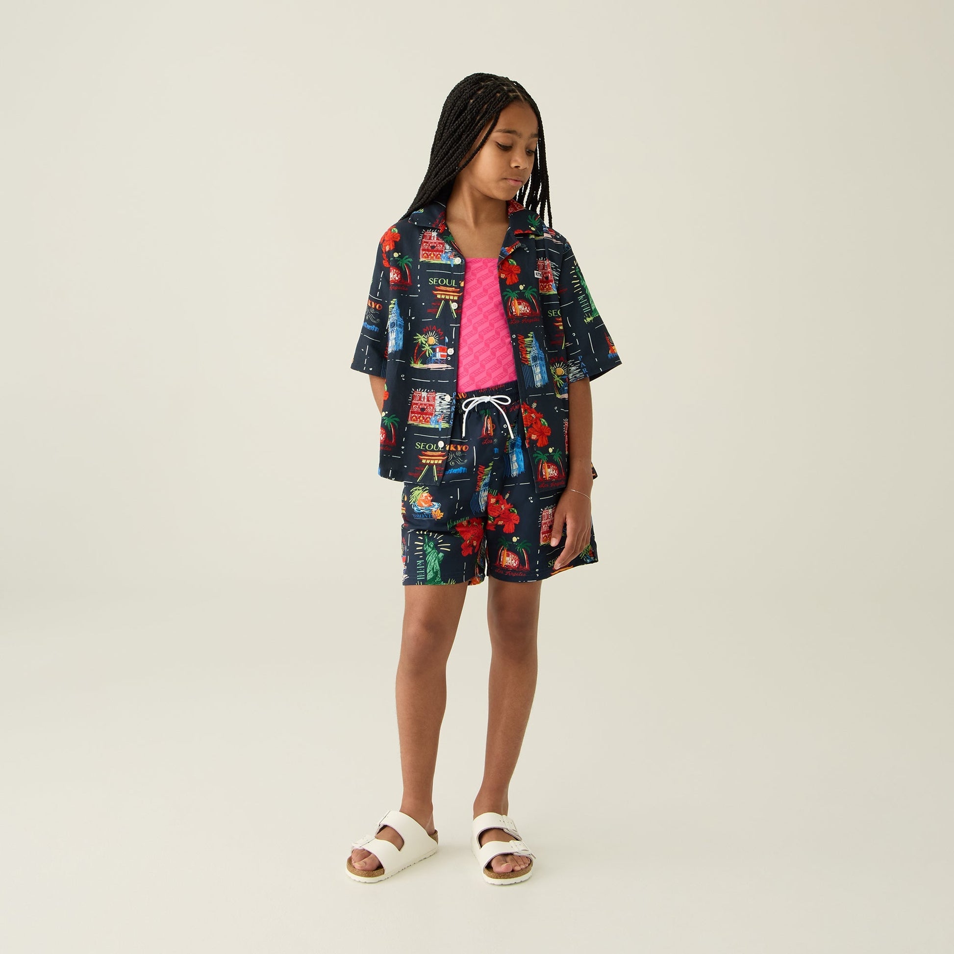 Kids Kith Kith Kids Souvenir Stamp Kai Swim Trunk - Nocturnal