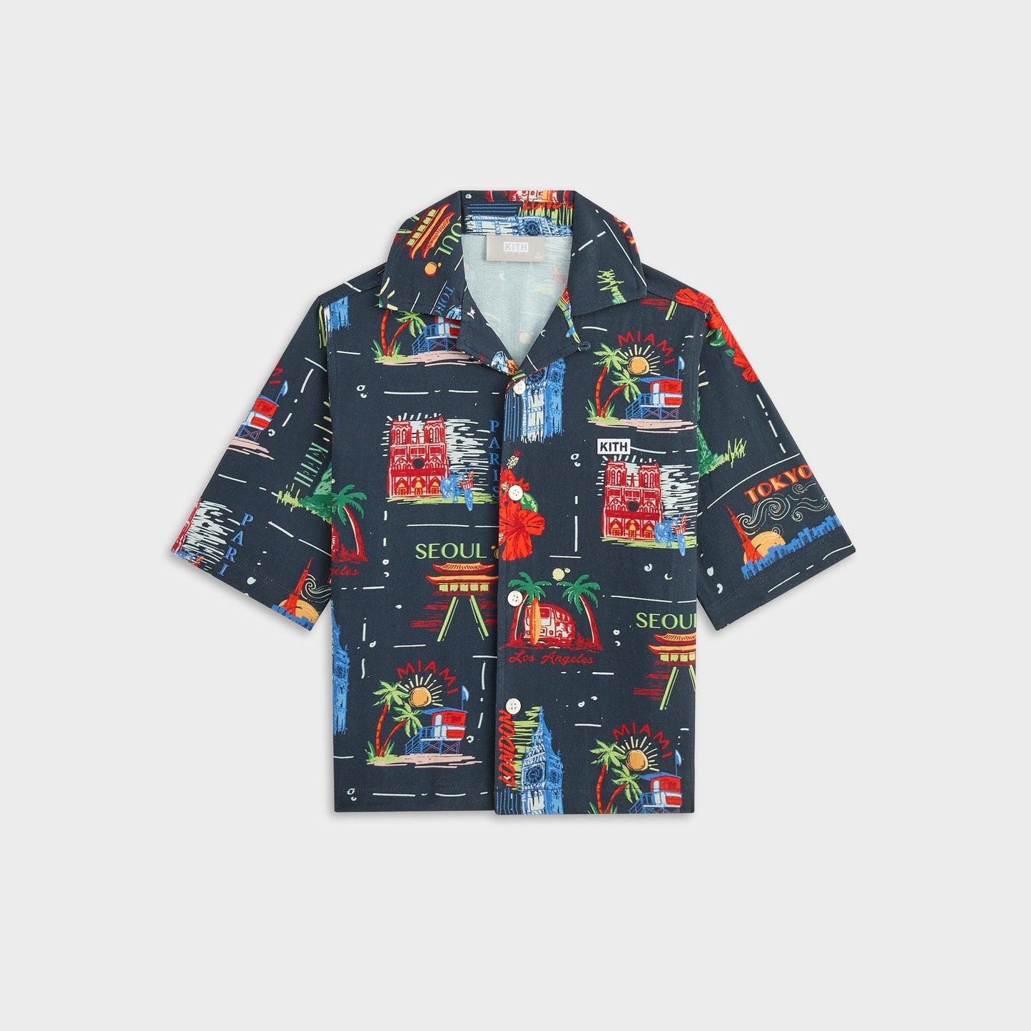Kids Kith Kith Kids Souvenir Stamp Thompson Camp Shirt - Nocturnal