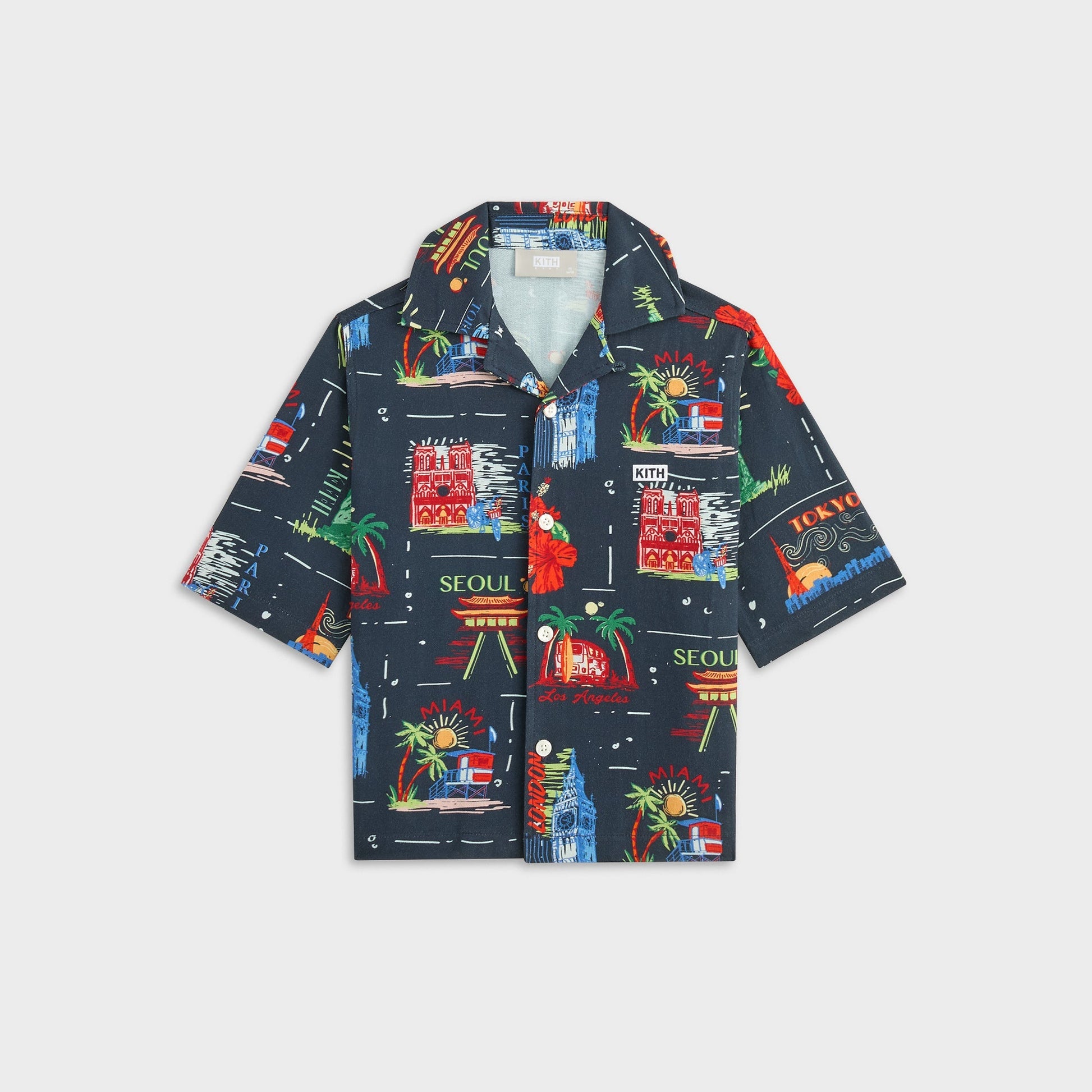 Kids Kith Kith Kids Souvenir Stamp Thompson Camp Shirt - Nocturnal