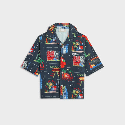 Kids Kith Kith Kids Souvenir Stamp Thompson Camp Shirt - Nocturnal