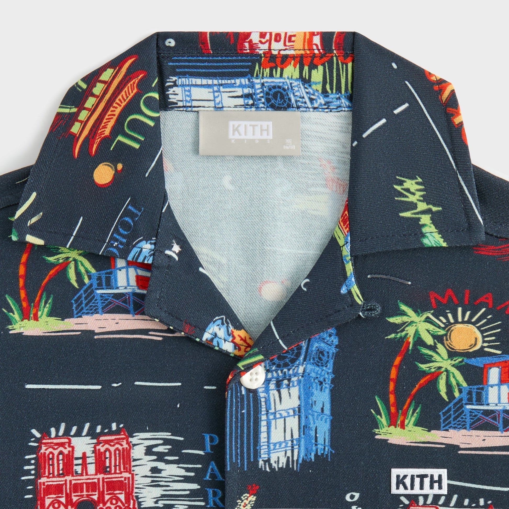 Kids Kith Kith Kids Souvenir Stamp Thompson Camp Shirt - Nocturnal