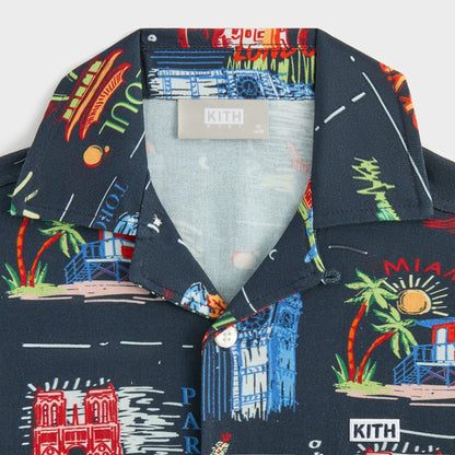 Kids Kith Kith Kids Souvenir Stamp Thompson Camp Shirt - Nocturnal