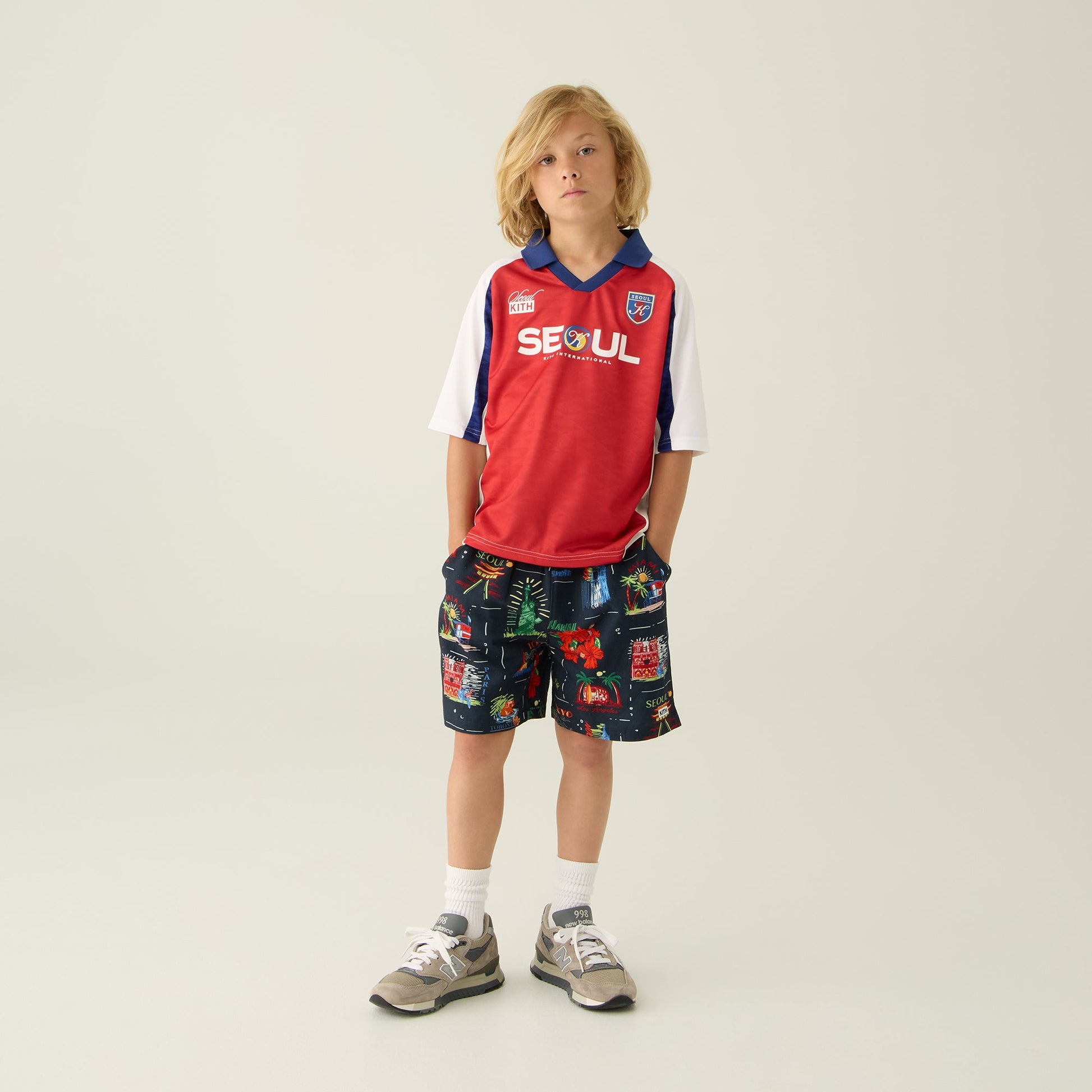 Kids Kith Kith Kids Souvenir Stamp Thompson Camp Short - Nocturnal