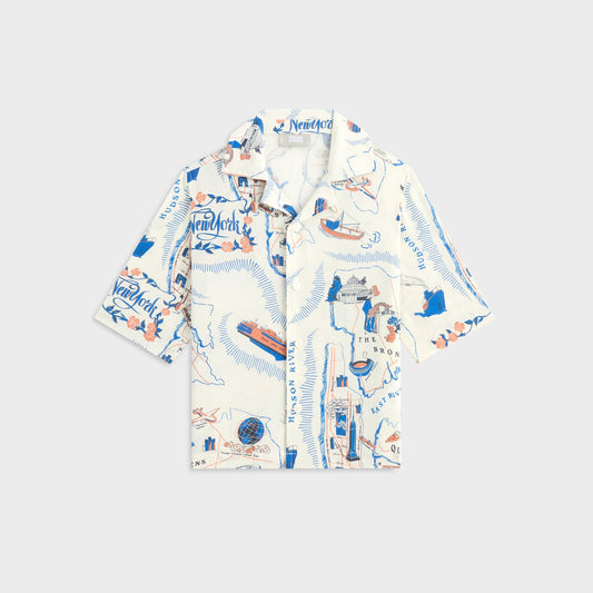 Kids Kith Kith Kids New York Thompson Camp Shirt - Sandrift