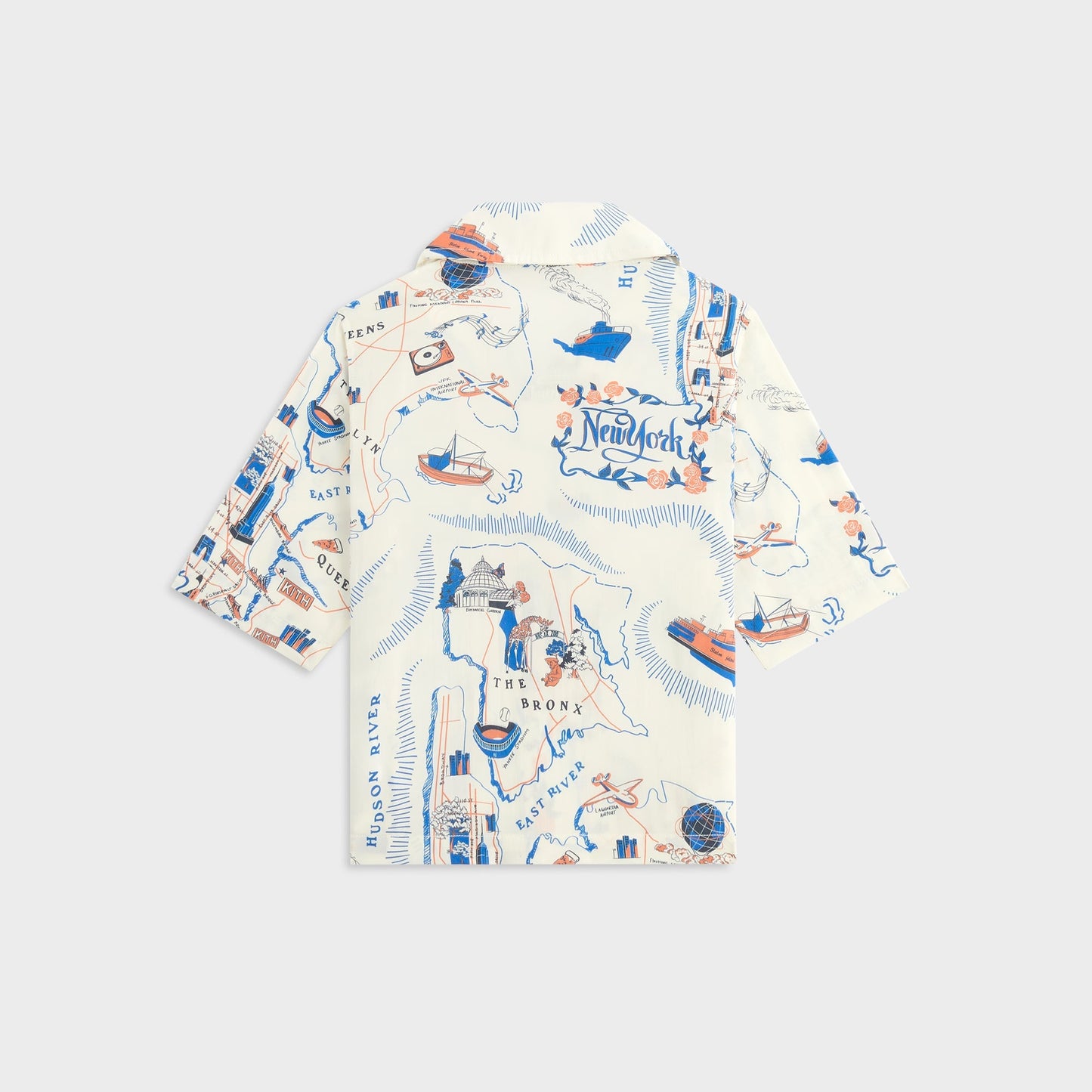 Kids Kith Kith Kids New York Thompson Camp Shirt - Sandrift