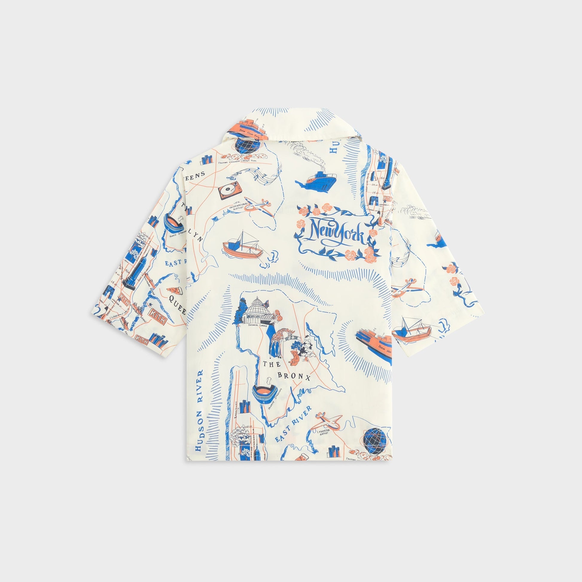 Kids Kith Kith Kids New York Thompson Camp Shirt - Sandrift