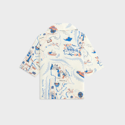 Kids Kith Kith Kids New York Thompson Camp Shirt - Sandrift